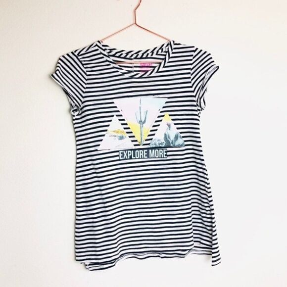 EUC Epic Threads Striped Graphic Tee XL JR - Picture 2 of 5